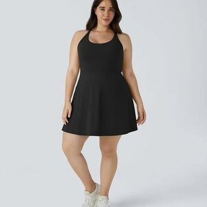 Halara Backless Twisted Active Dress in Black, Size 2X. NWT